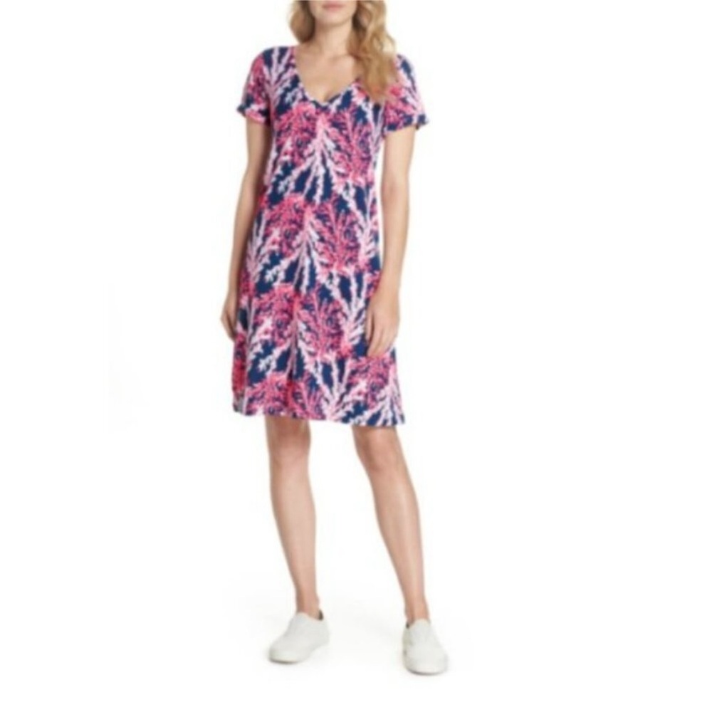 Lilly Pulitzer Jessica Nauti Navy Short Sleeve Pink Blue Dress M NWT